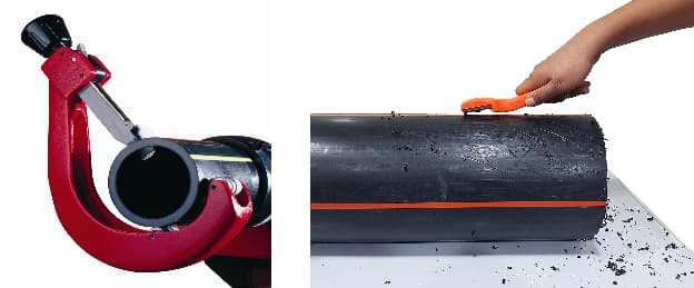 corte y limpieza proceso de electrofusión